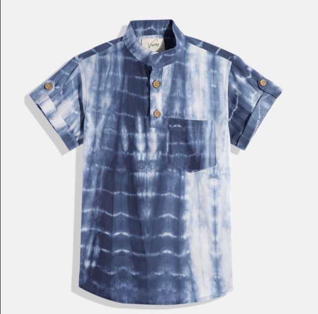 ORGANIC COTTON SHIRT - BLUE TIE & DYE