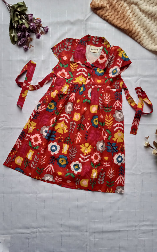 Red Collar Frock