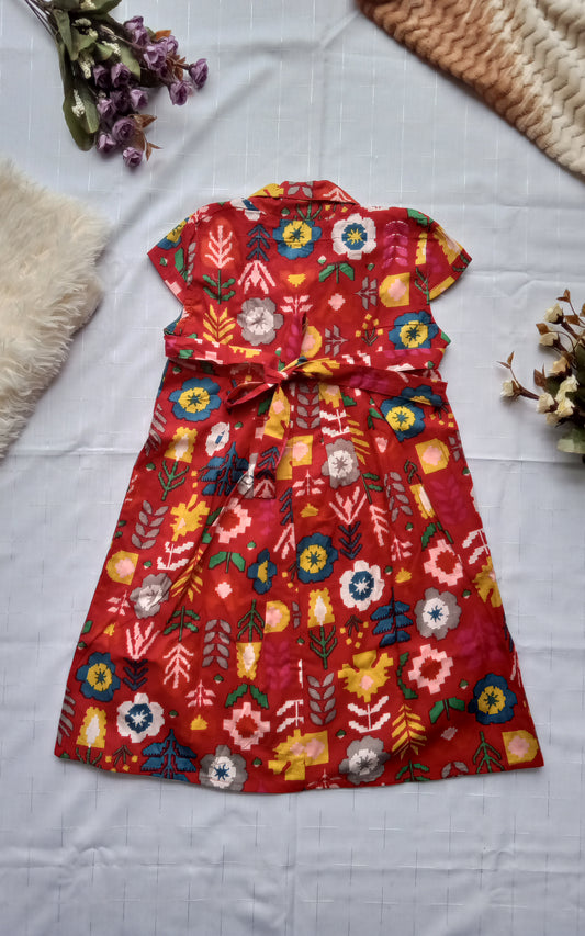 Red Collar Frock